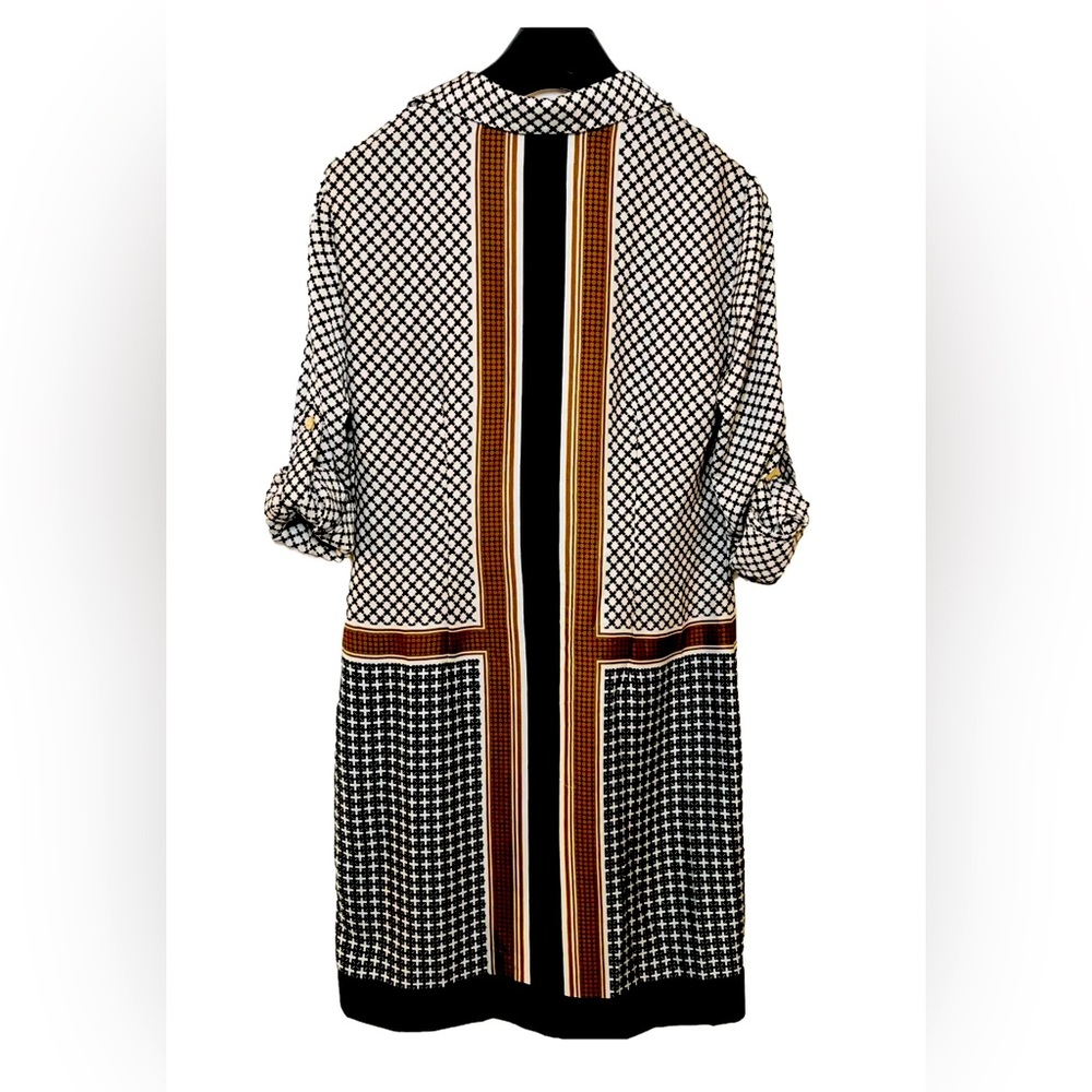 Ann Taylor Dress Brown Black White Geo Pattern Women’s Size XS - Picture 2 of 5